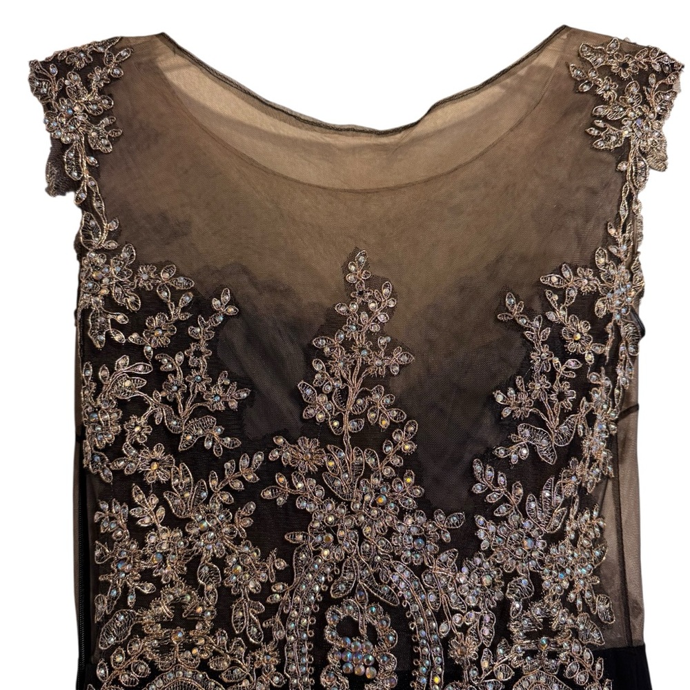 Cinderella Divine Gown 35 Illusion Bodice Gold Lace Crystals - Picture 13 of 15